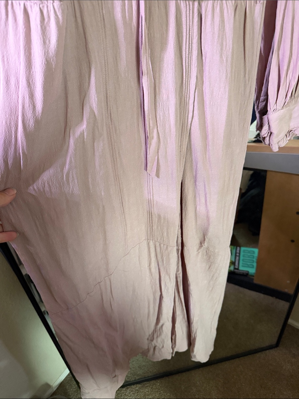 Free People Dusty Rose Tie-Neck maxi dress with split - Picture 3 of 4